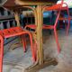 Red Formica bistro table 1950