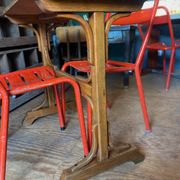 Red Formica bistro table 1950