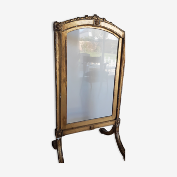 Parefeu écran de cheminée époque Napoléon III en bois doré  - XIXe ( H 108 cm)