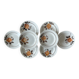 8 antique flat plates in Saint-Amand earthenware (Nord)