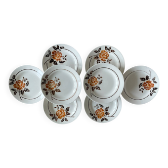 8 antique flat plates in Saint-Amand earthenware (Nord)