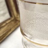 Frosted and gold glass carafe