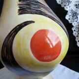 Signed table water pitcher with abstract decoration / modernist table jug.