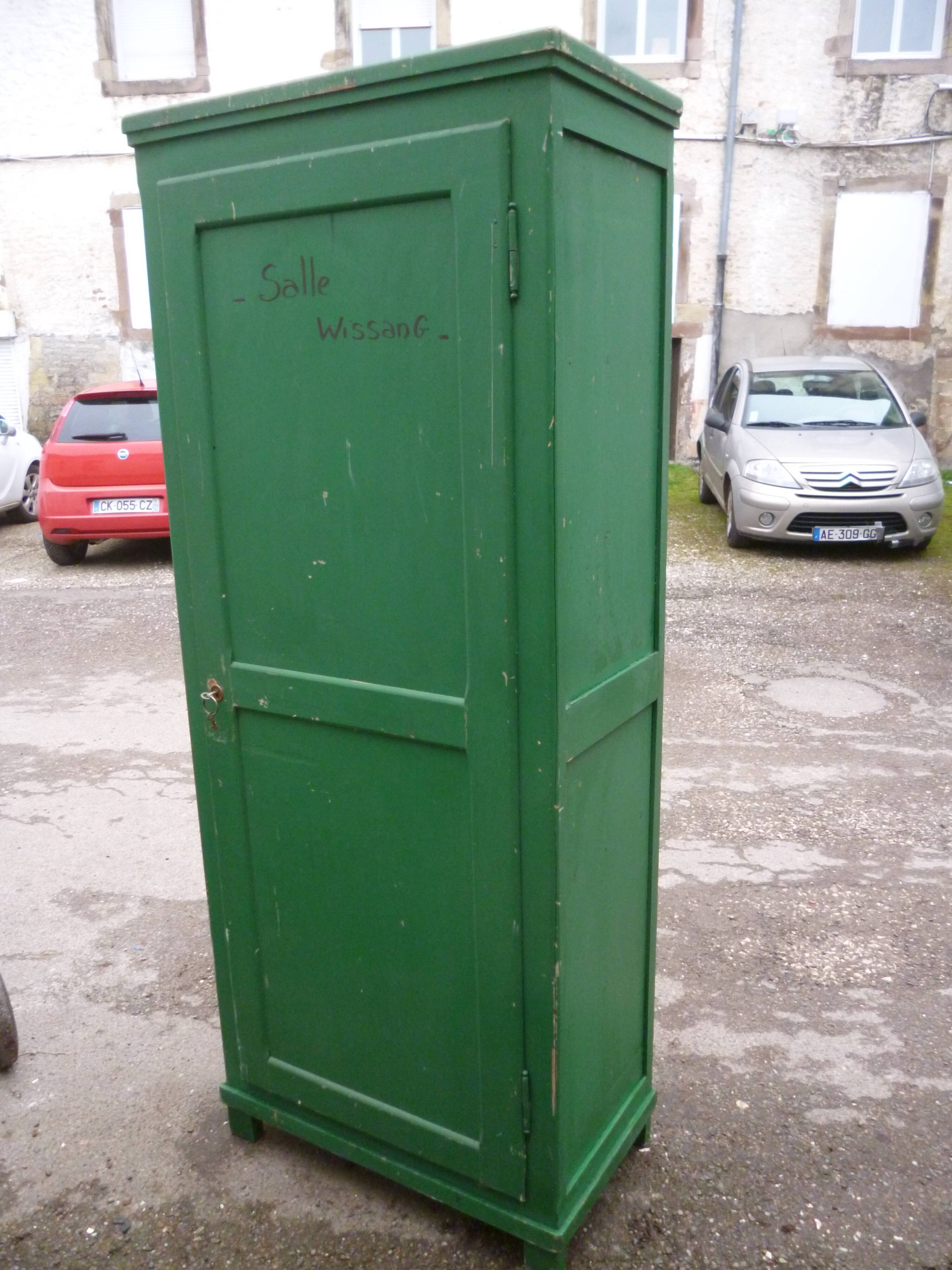 Cabinet 1 door in old fir green patina