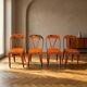 Set of four industrial metal dining chairs by Joseph Mathieu, painted steel, 1920s, France