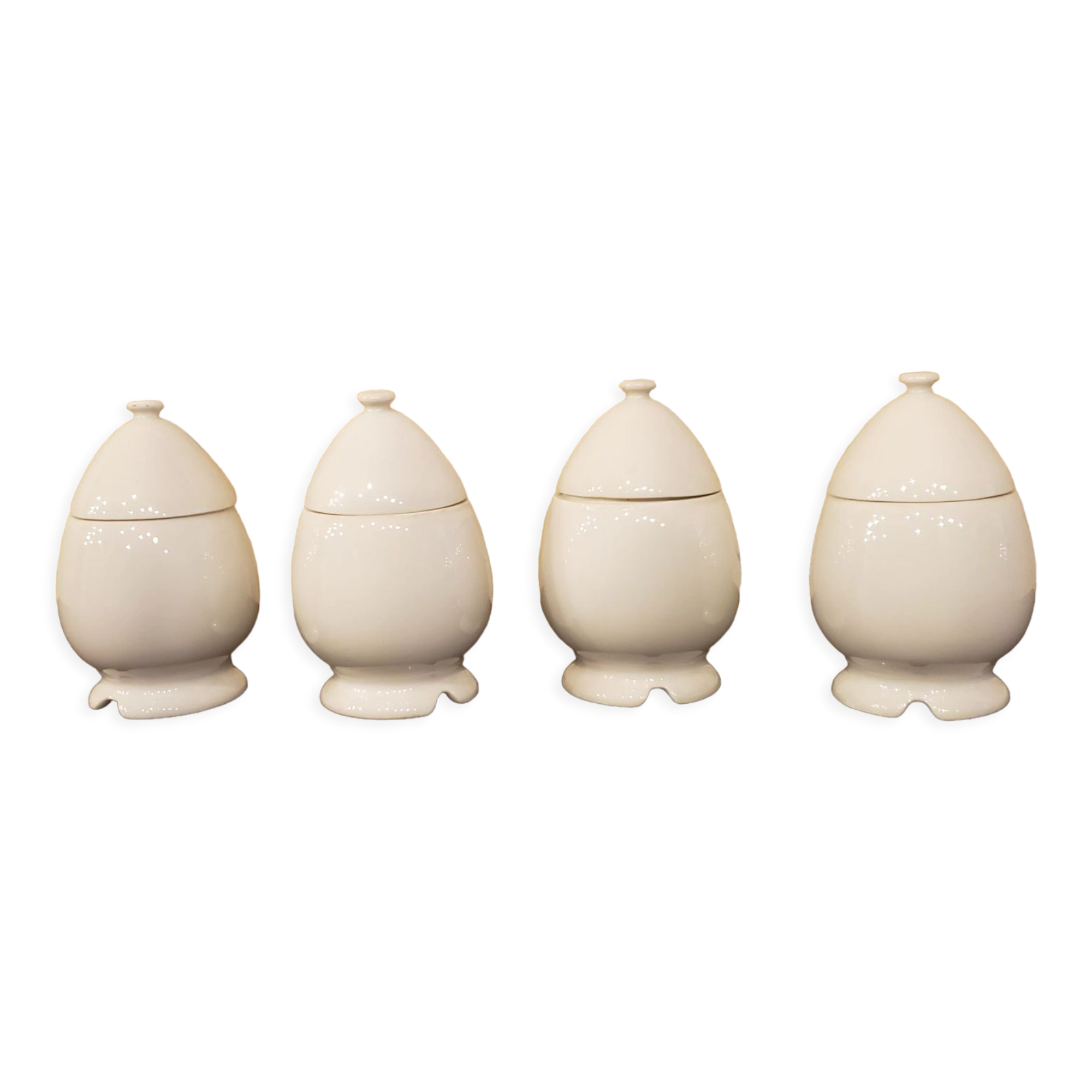 4 antique baked porcelain egg, Rypomy