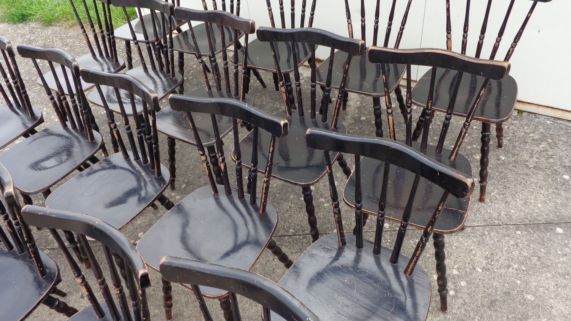 Set of 20 black bistro chairs