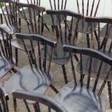 Set of 20 black bistro chairs