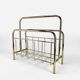 Graphic magazine holder in golden brass 70s