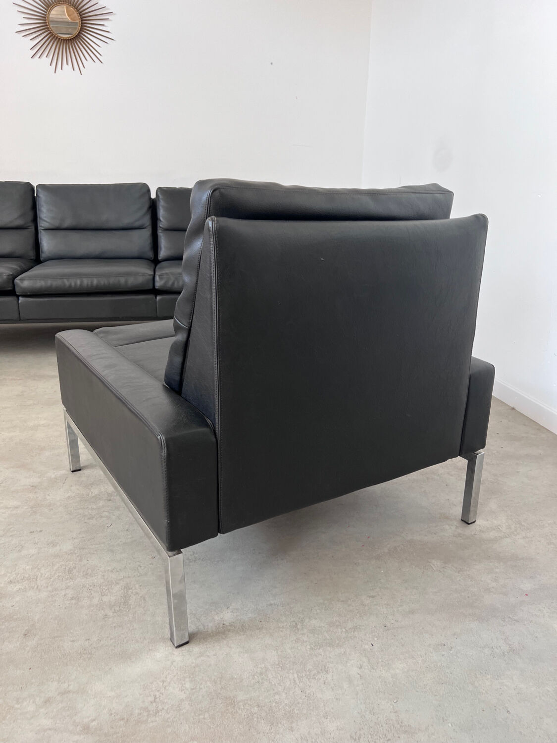 Leather Sofa and Armchair design Hans Peter Piehl for Wilkhahn 60s