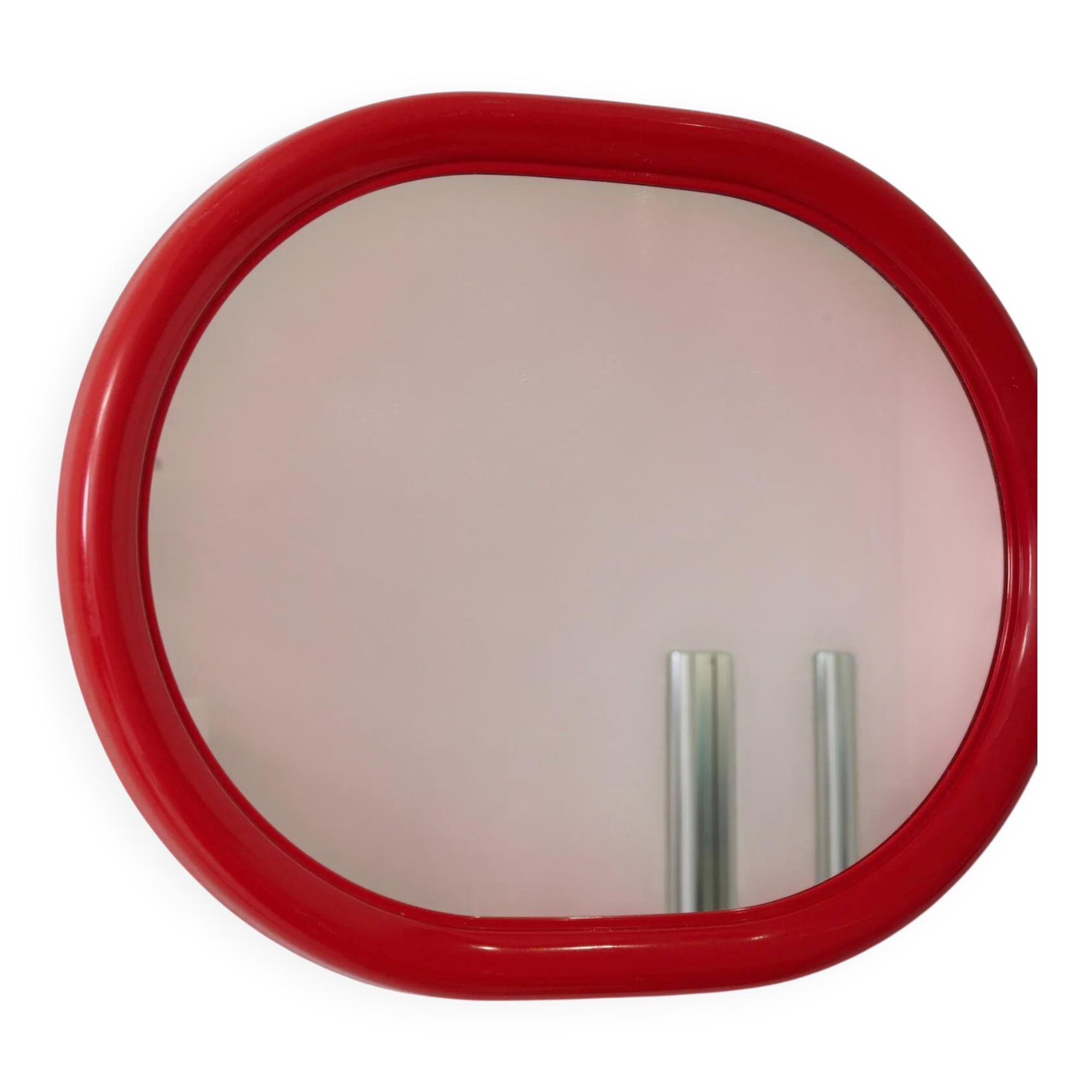 Miroir ovale rouge, 1970-1980