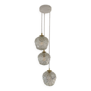 Triple suspension with vintage glass globes