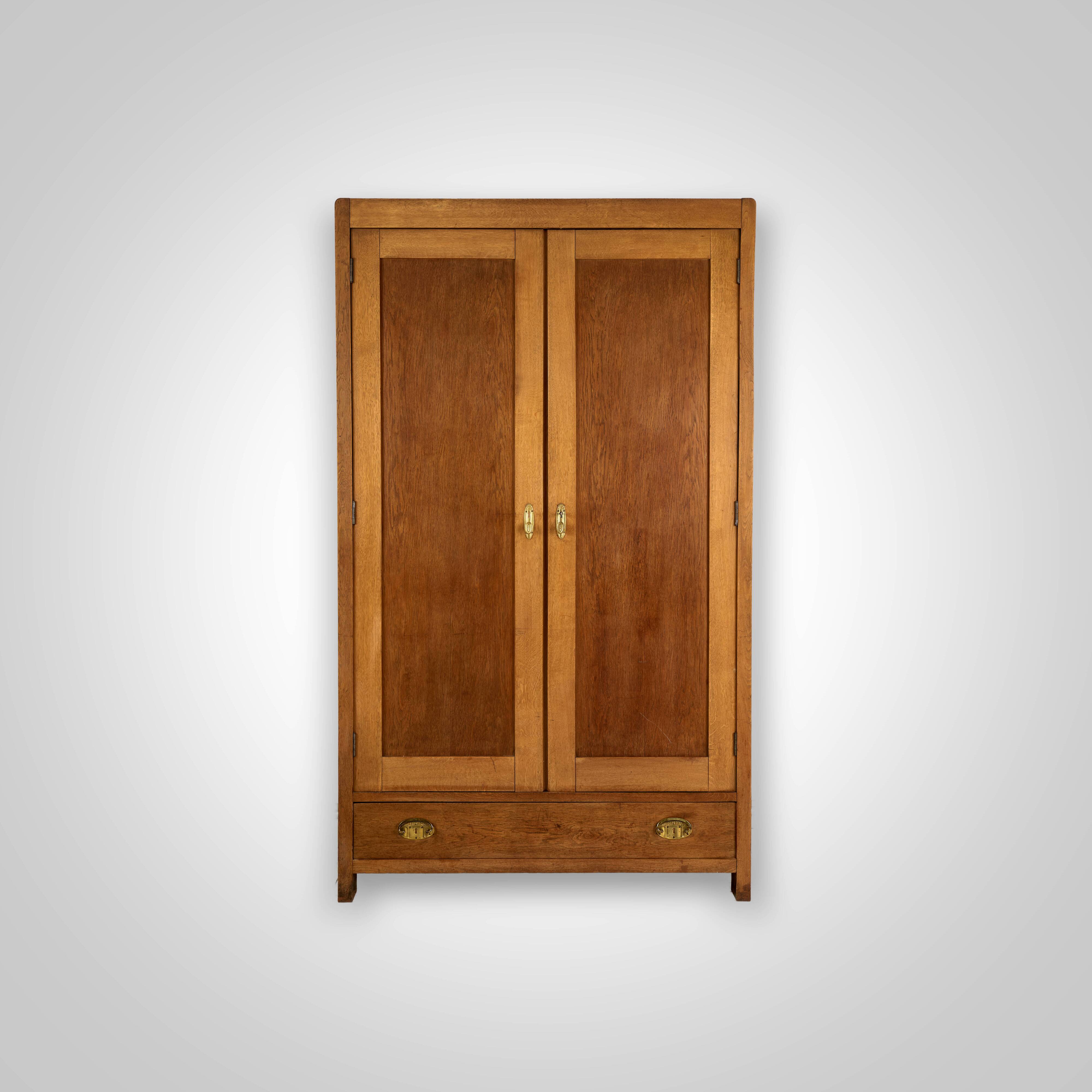 Vintage Wooden Wardrobe, 1930s, Czechoslovakia