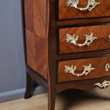 Small marquetry chest of drawers, Louis XV style – mid 19th century