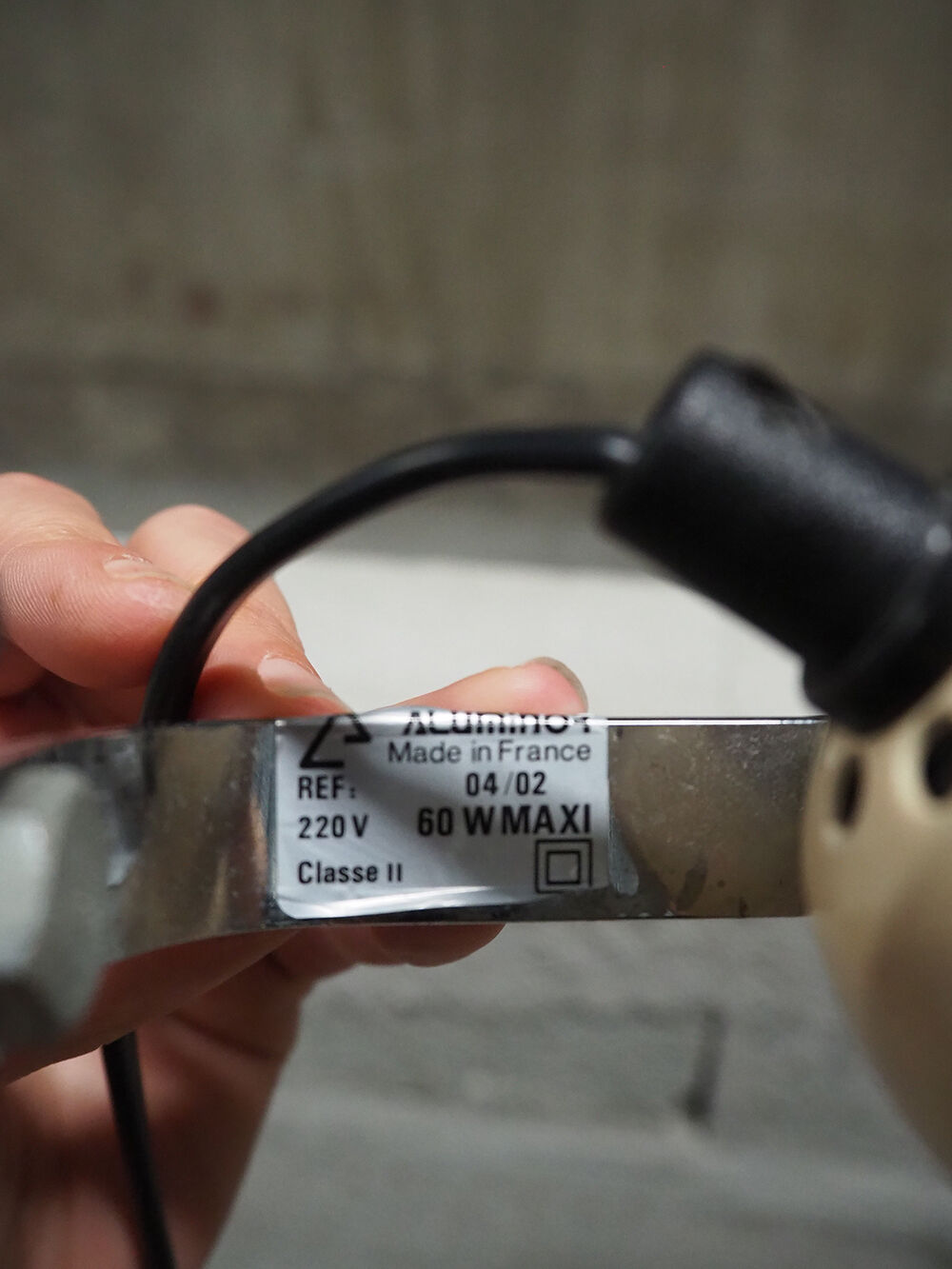 Metal two-spot floor lamp by Aluminor, 70s