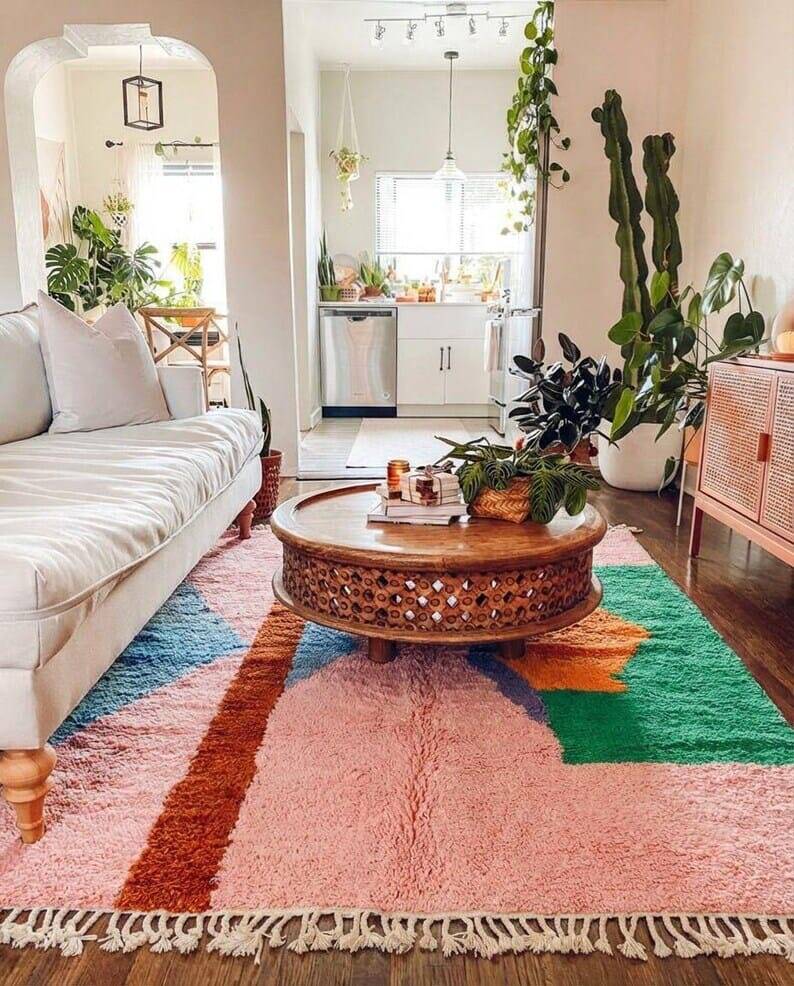 Handmade traditional Beni Ourain Berber rug 150/250 cm