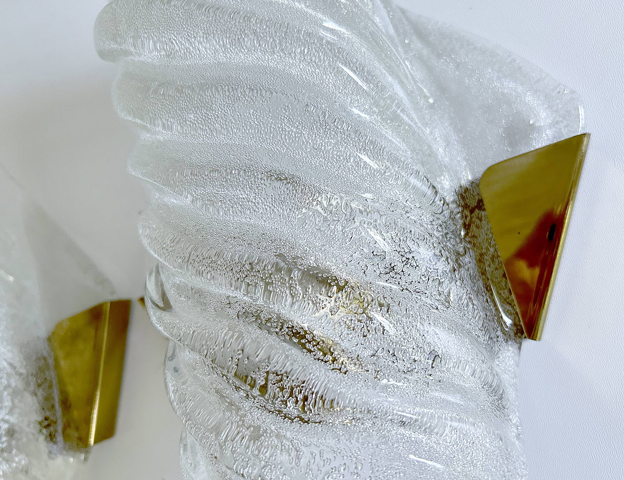 Pair of large Murano glass wall lights