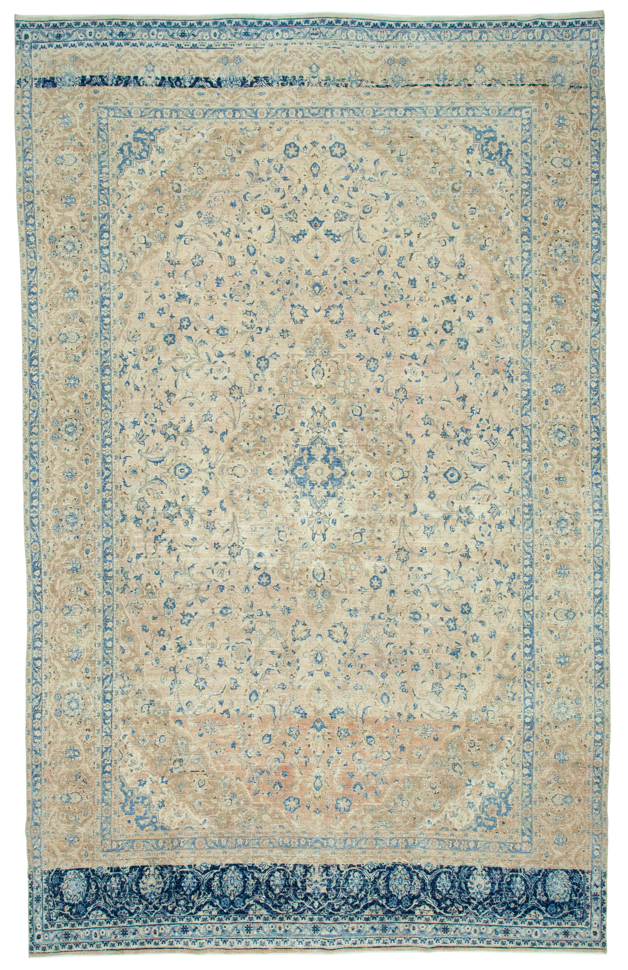 Handwoven Persian Vintage 290 cm x 471 cm Beige Wool Carpet
