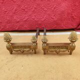 Paire chenets in bronze Louis XVl
