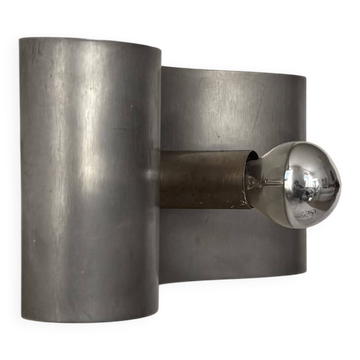 Vintage wall light, brushed metal, France, 1970