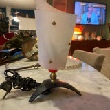 Lamp in bakelite and brass 50s