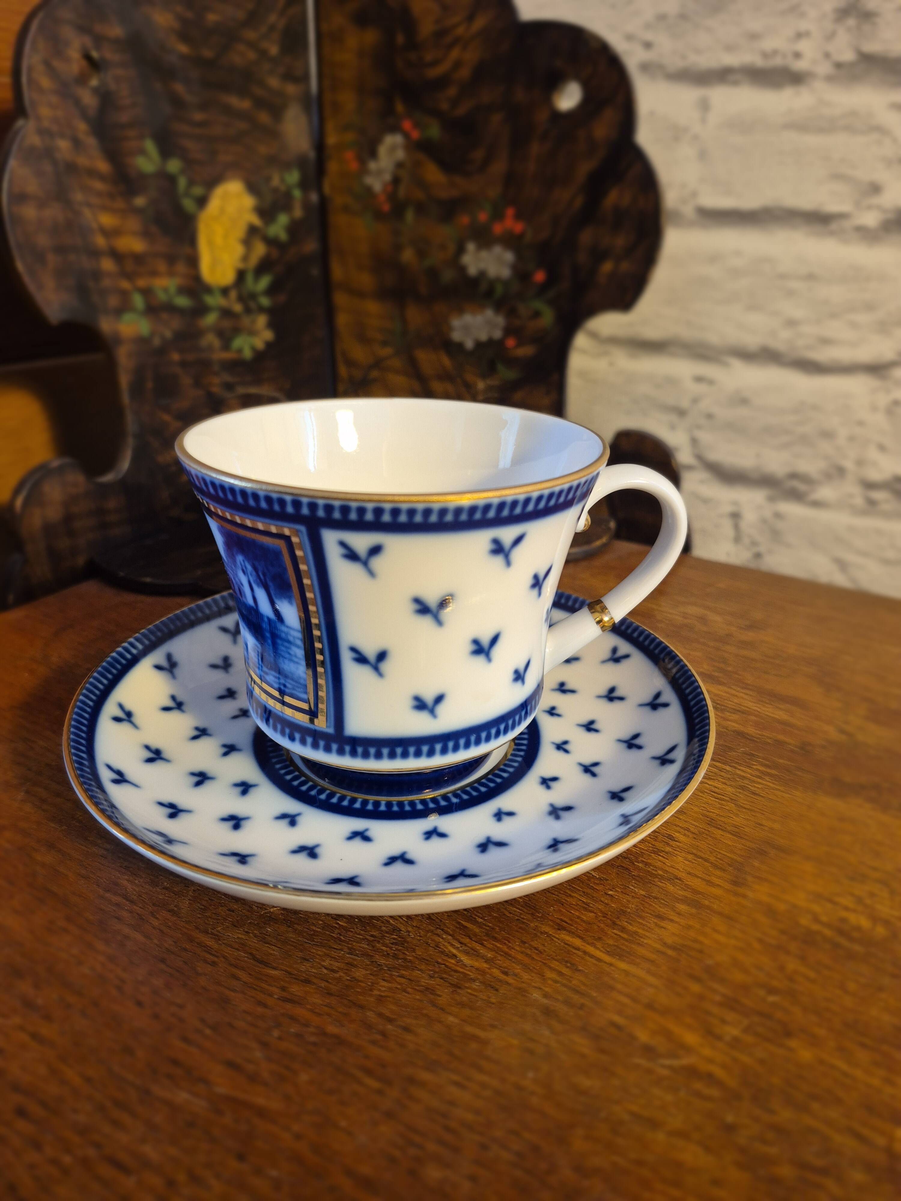 Cobalt blue tea cup Lomonosov LFZ