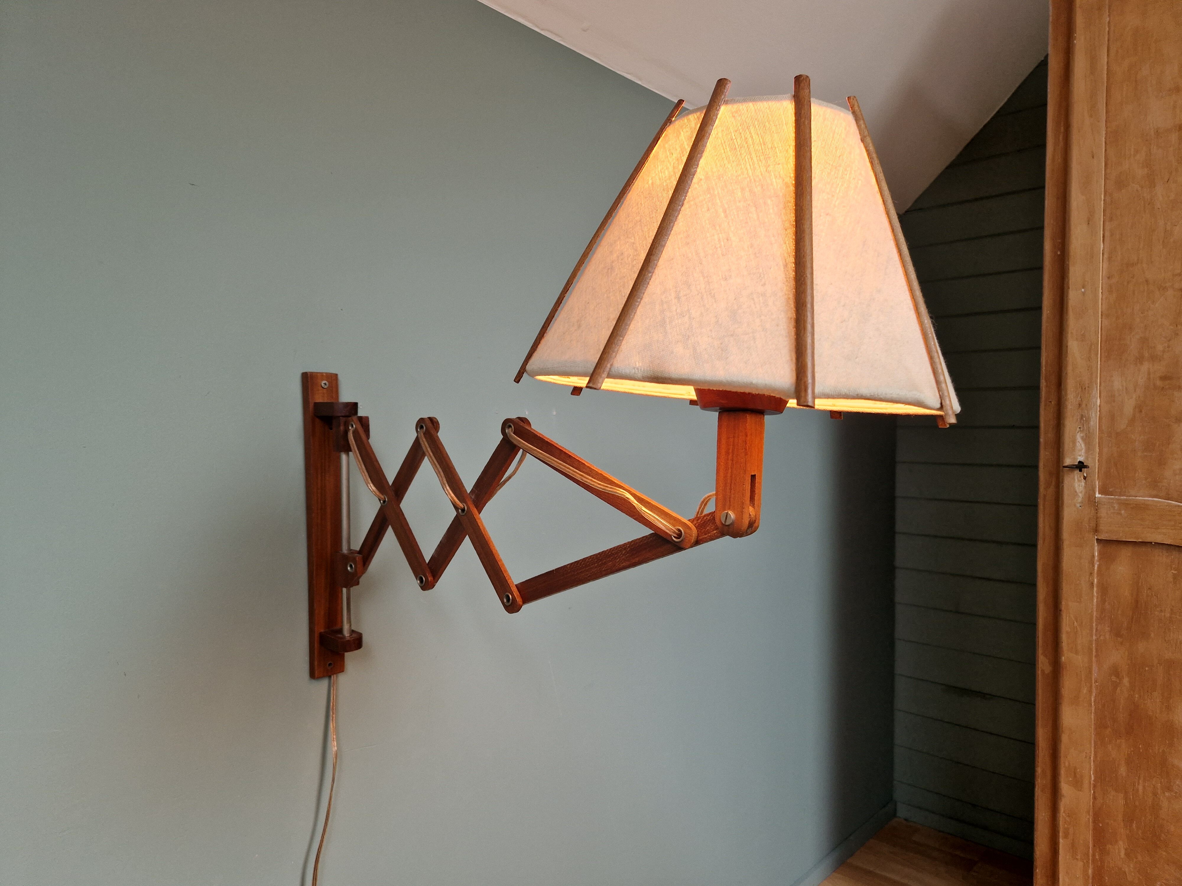 Scandinavian scissors wall lamp, 60s