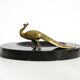 Beautiful, large black granite valet tray featuring a brass peacock, circa