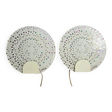 Rare pair of wall or table lamps Toffoli, Italy, 1970s