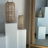 Rattan foot mirror with braces H:2m