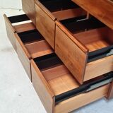 Old cabinet with drawers and showcase
