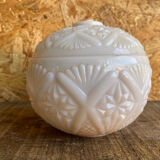 Vintage White Opaline Ball Box #C894