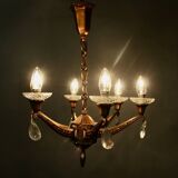 Bronze chandelier with 6 light arms