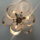 Chrome metal Space Age Sciolari chandelier from the 1970s.
