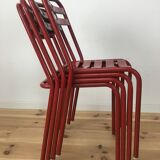 Set of 4 chairs bistro Tolix T2 industrial steel