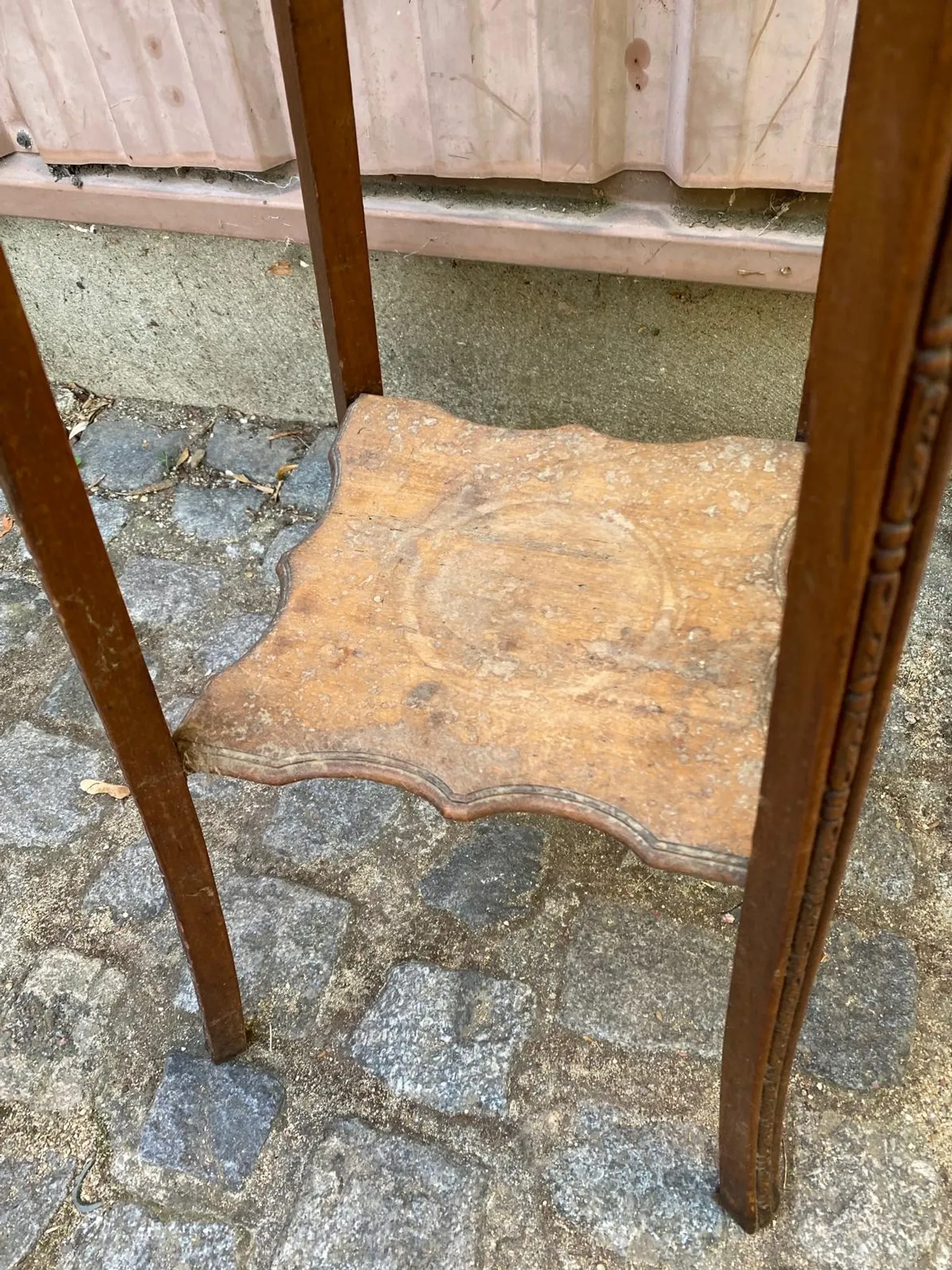 Antique Stand / Sculpted Wooden Plant Holder — 1900s Era