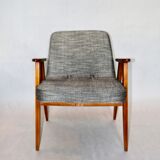 Vintage 366 Black & White Easy Chair by Józef Chierowski, 1970s