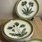 Plates and dish Gien herbarium décor