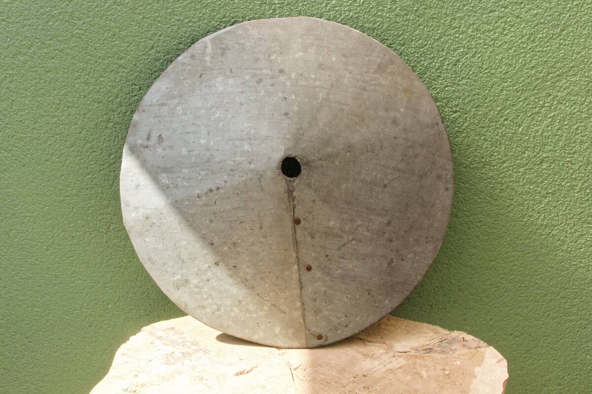 Riveted zinc lampshade, folk art