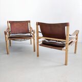 Set of 2 Safari 'Sirocco' chairs by Arne Norell 1960s