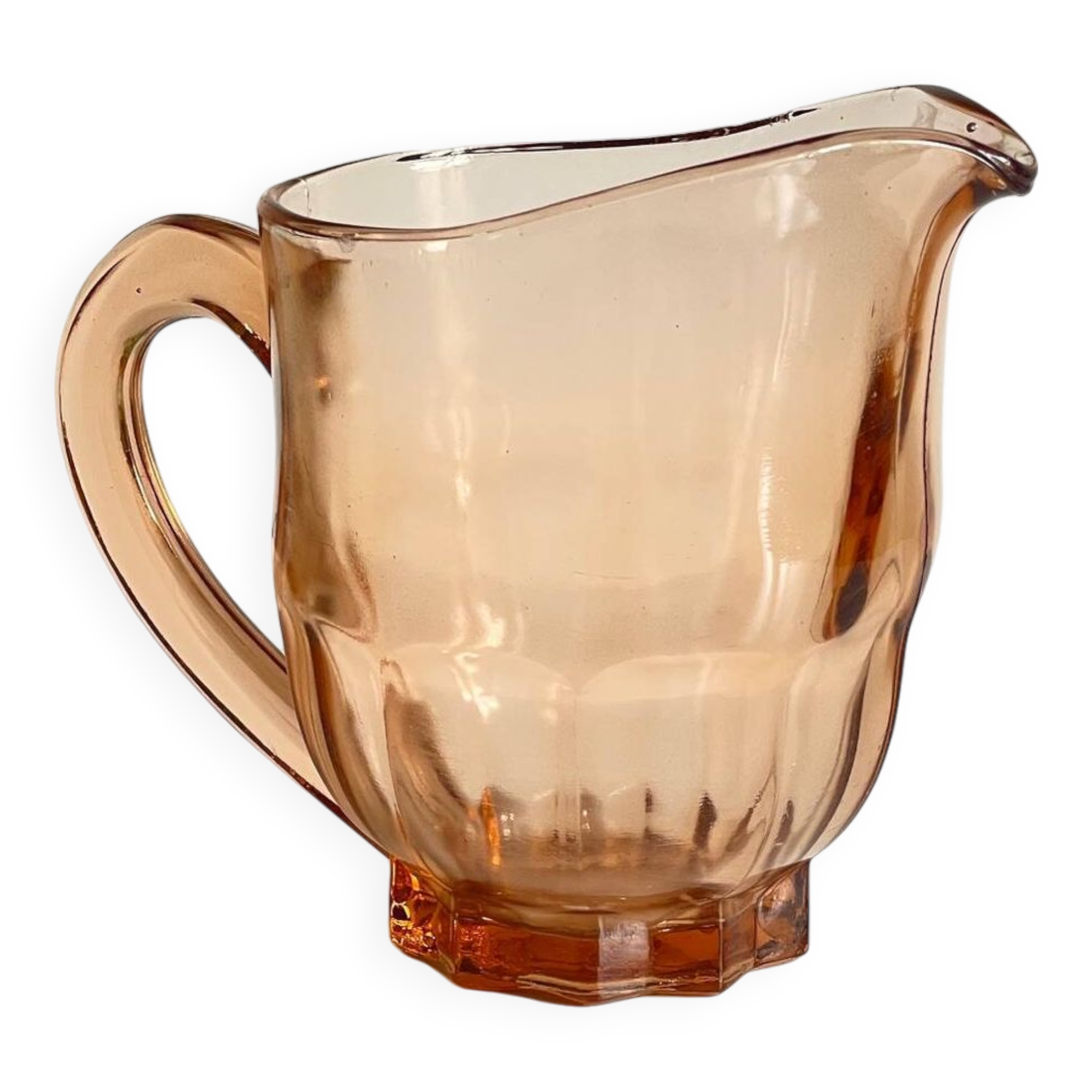 Vintage amber-pink glass pitcher 1 liter