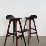 Scandinavian Bar Stools by Erik Buch, 1960s, Set of 2
