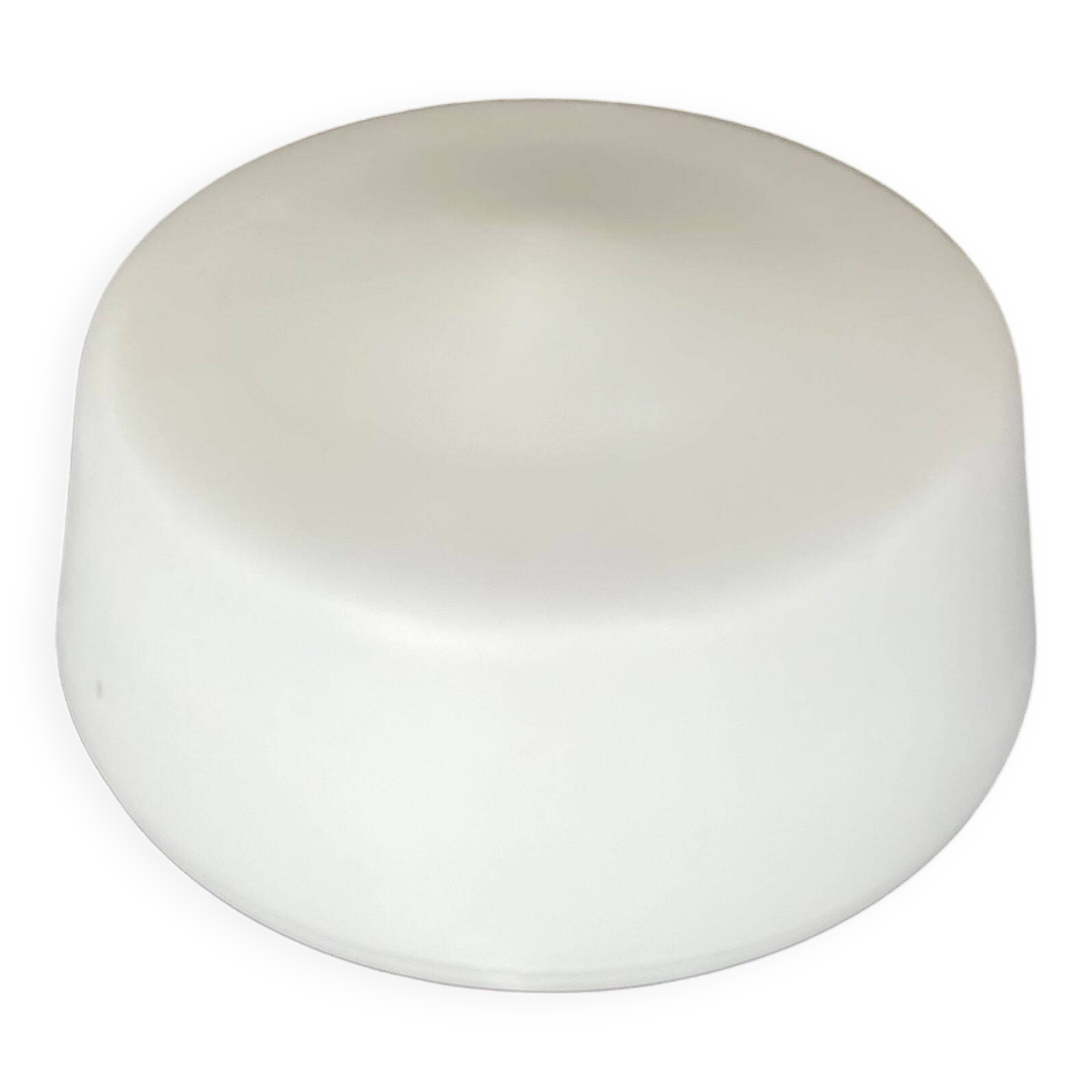 Small minimalist round white opaline wall light RZB Bamberg
