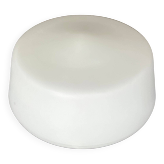 Small minimalist round white opaline wall light RZB Bamberg