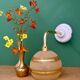 Applique coudée globe vintage en verre granité jaune et or