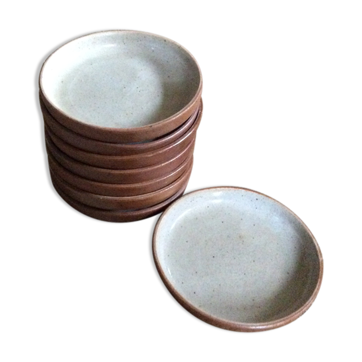 Series of 8 stoneware dessert plates
