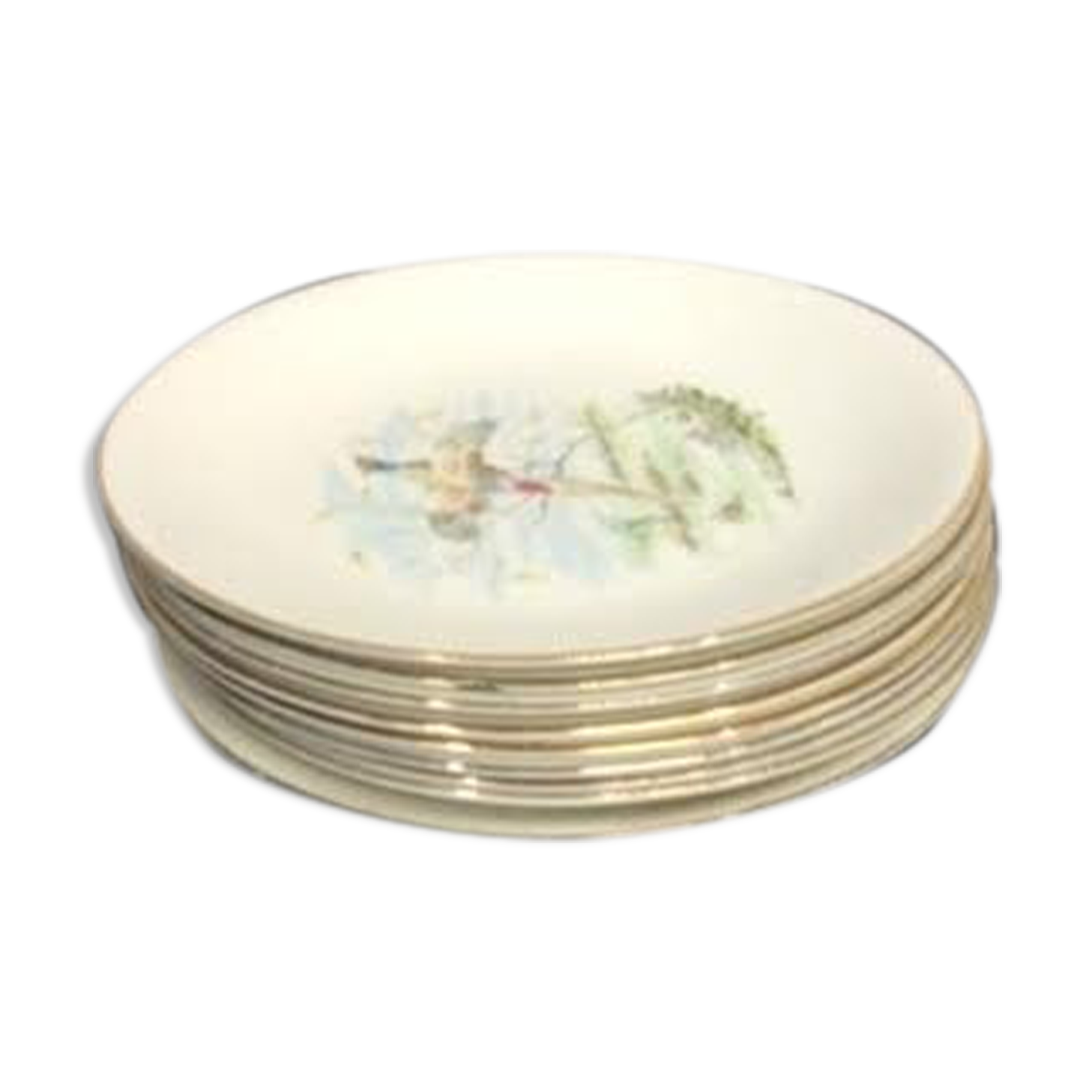 9 plates primefleur gien