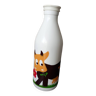 Milk bottle, opaline, cow pattern, vintage