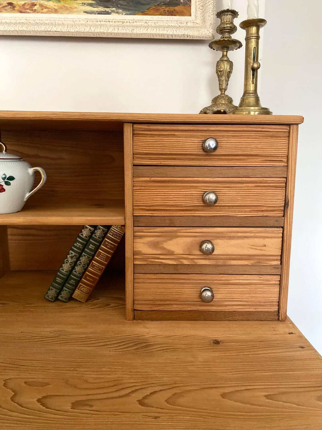 Magnificent Art Deco style secretary desk in old wood