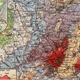 Old map of North and East of the France from 1945